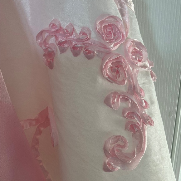 Flower Girl, Party, Princess, Halloween Dress Size 8 White Pink Floral Sash - Picture 5 of 16